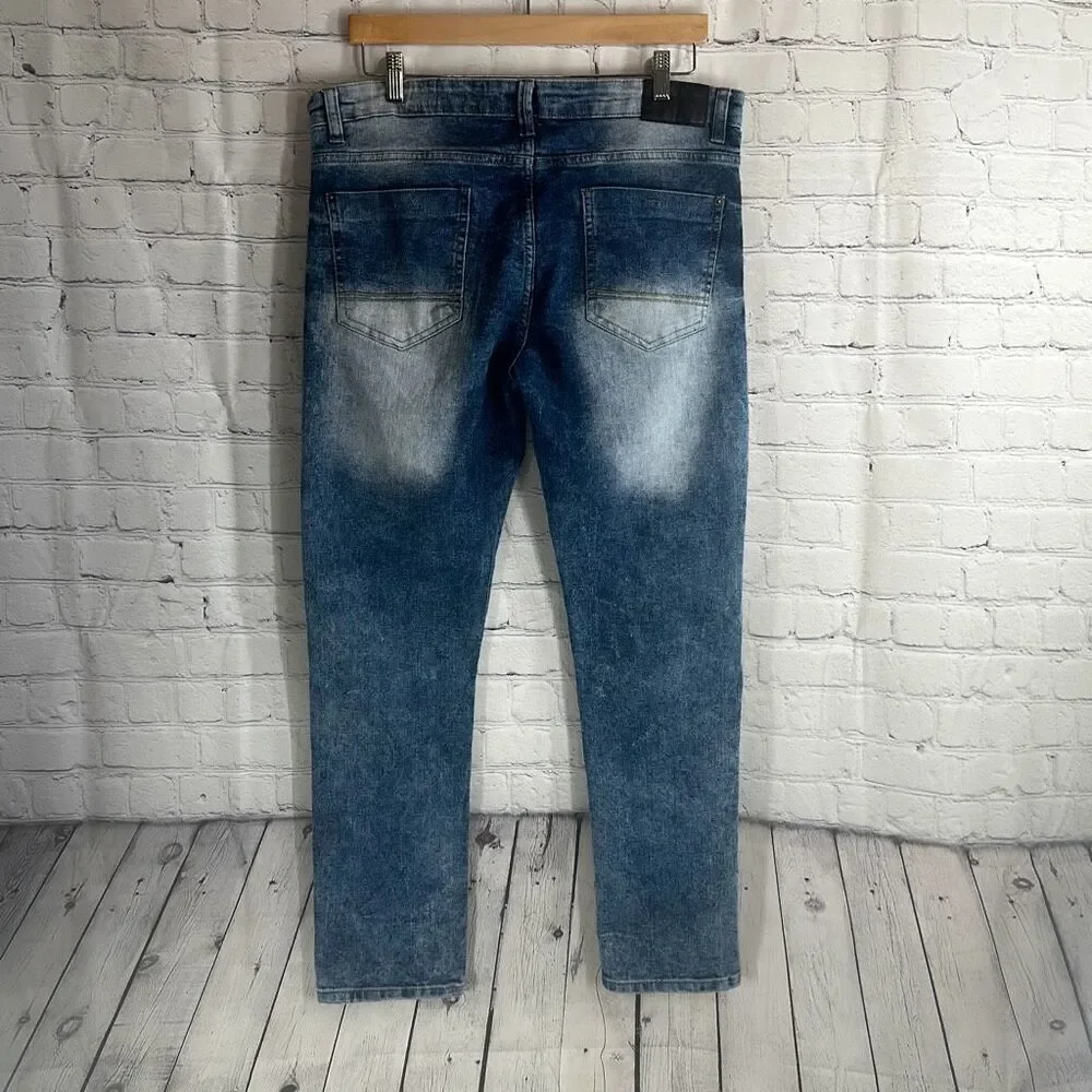 South Pole  Men's‎ Stretch Biker Denim Skinny Jeans 36 X 30